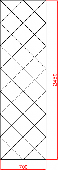 Lustro Glamour w karo płytki lustrzane fazowane 700mm x 2450mm faza 12mm