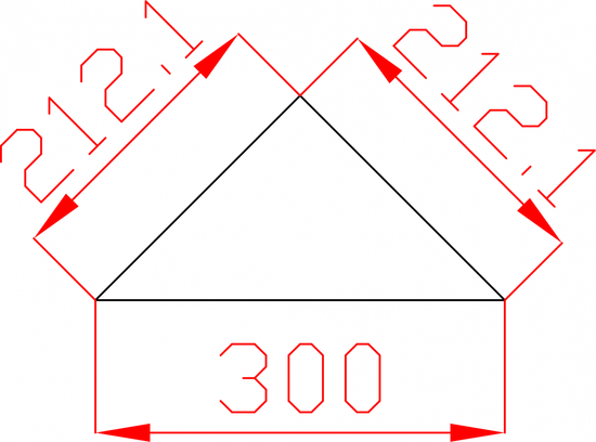 Płytka fazowana lustro srebrne trójkąt 212,1mm x 212,1mm (przekątna 300mm)