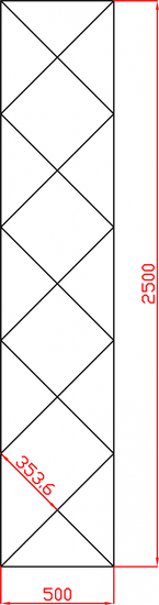 Lustro Glamour w karo płytki lustrzane fazowane 500mm x 2500mm faza 12mm