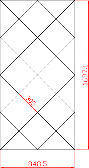 Lustro Glamour na każdy wymiar płytki lustrzane fazowane 848,5mm x 1697,1mm faza 12mm