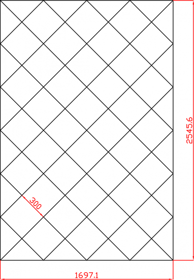 Piękne lustra ozdobne w karo płytki lustrzane fazowane 1697,1mm x 2545,6mm faza 12mm