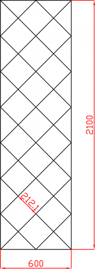 Lustra Glamour w karo płytki lustrzane fazowane 600x2100 mm faza 12mm