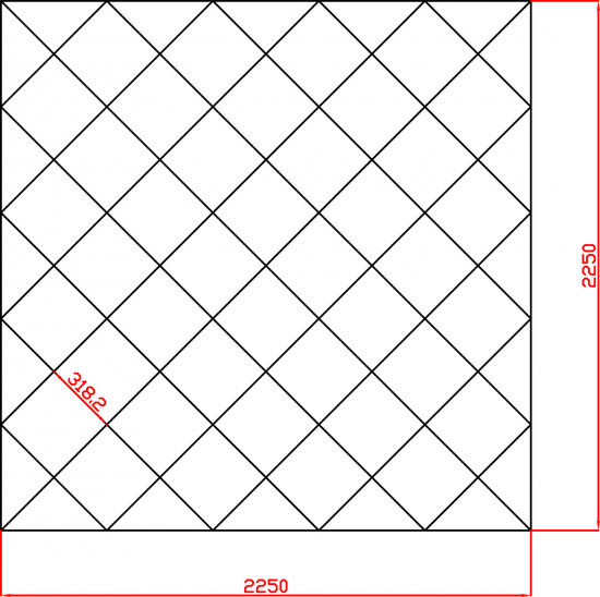 Lustro Glamour fazowane płytki lustrzane producent luster 2250x2250 mm faza 12mm