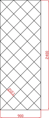 	Lustra Glamour w karo płytki lustrzane fazowane 900mm x 2400mm faza 12mm