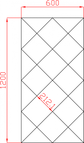 Lustro Glamour w romby płytki lustrzane fazowane 600x1200 mm faza 12mm