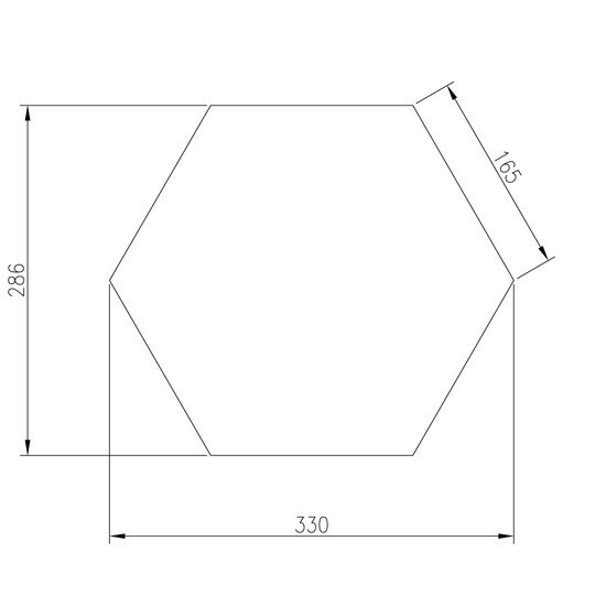 Lustro srebrne heksagon 330x286mm