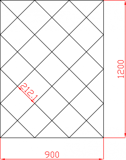 Lustro Glamour w romby płytki lustrzane fazowane 900mm x 1200mm faza 12mm