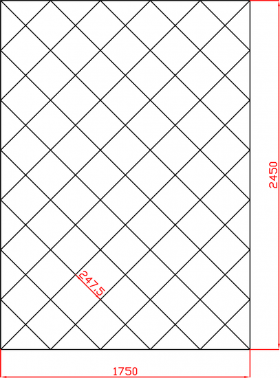Lustro Glamour w karo płytki lustrzane fazowane 1750mm x 2450mm faza 12mm