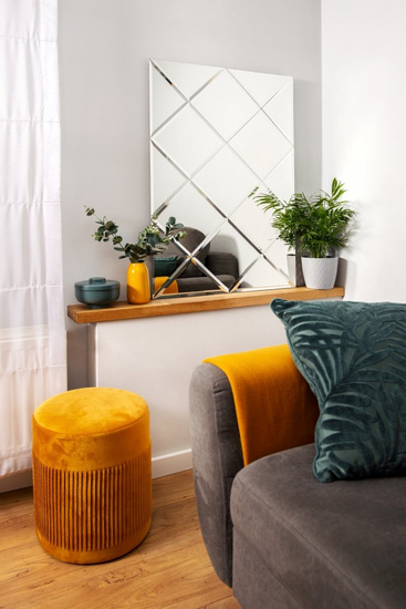 Płytki fazowane lustrzane, lustro srebrne kwadrat 318,2mm x 318,2mm (przekątna 450mm)