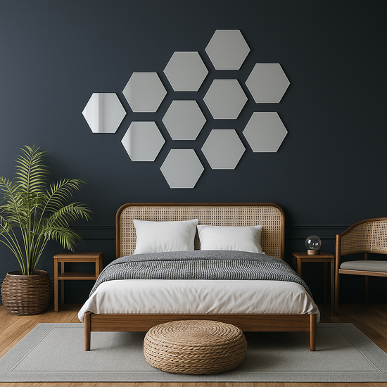 Lustro srebrne heksagon 230x199mm