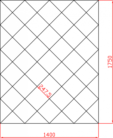Lustro Glamour w karo płytki lustrzane fazowane 1400mm x 1750mm faza 12mm