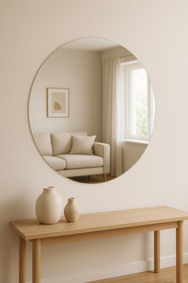 Lustro srebrne 4mm, okrągłe dekoracyjne bez ramy, koło średnica 1000mm