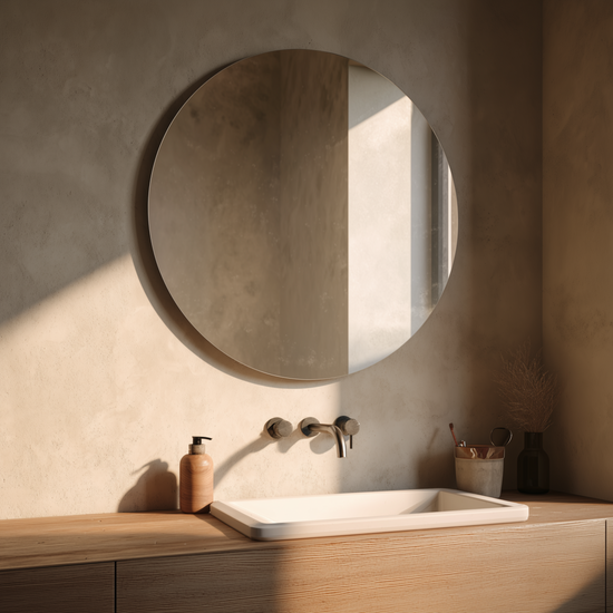 Lustro okrągłe srebrne 4mm koło fi 800mm