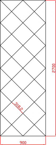 	Lustra Glamour w karo płytki lustrzane fazowane 900mm x 2700mm faza 12mm