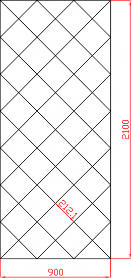	Lustra Glamour w karo płytki lustrzane fazowane 900mm x 2100mm faza 12mm