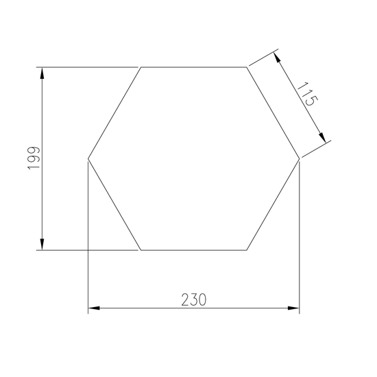 Lustro srebrne heksagon 230x199mm