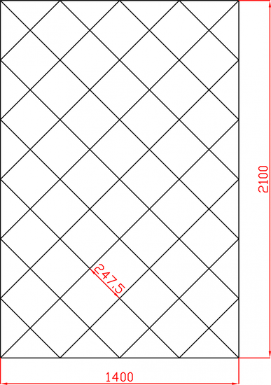 Lustra Glamour w karo płytki lustrzane fazowane 1400mm x 2100mm faza 12mm