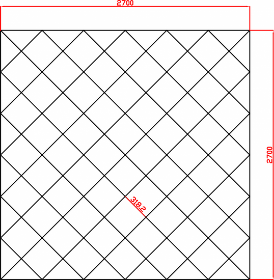 Piękne lustra ozdobne w karo płytki lustrzane fazowane 2700x2700 mm faza 12mm