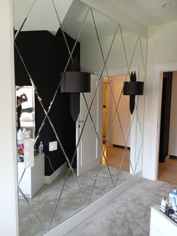 Kafelki lustrzane fazowane lustro srebrne kwadrat 200mm x 200mm (przekątna 282,8)