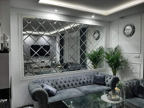 Płytka fazowana lustro srebrne trójkąt 282,8mm x 282,8mm (przekątna 400mm)