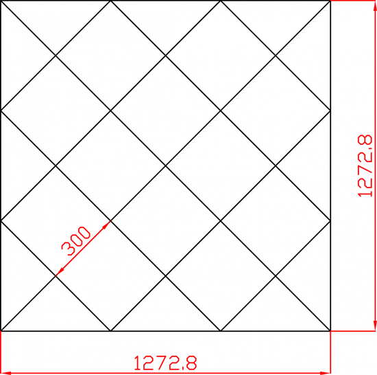 Lustro Fazowane Glamour płytki lustrzane fazowane 1272,8mm x 1272,8mm faza 12mm