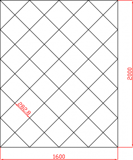 Lustro Glamour w romby płytki lustrzane fazowane 1600mm x 2000mm faza 12mm