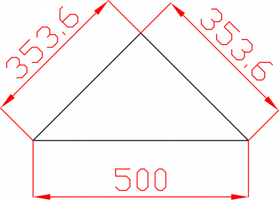 Płytka fazowana lustro srebrne trójkąt 353,6mm x 353,6mm (przekątna 500mm)