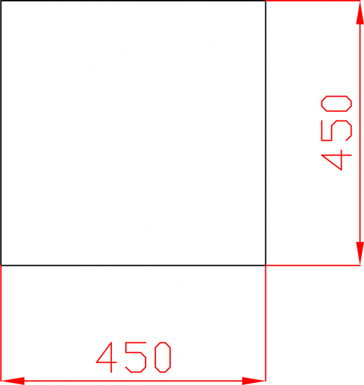 Płytka fazowana lustro srebrne kwadrat 450mm x 450mm
