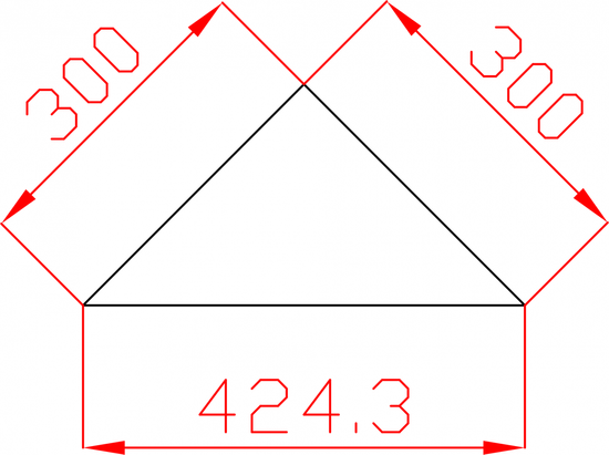 Płytka fazowana lustro srebrne trójkąt 300mm x 300mm (przekątna 424,3mm)