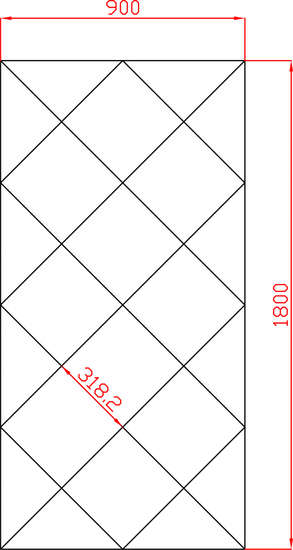 Lustra premium w karo płytki lustrzane fazowane 900mm x 1800mm faza 12mm przekątna 450mm