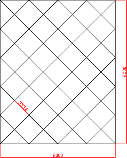 Lustro Glamour w karo płytki lustrzane fazowane 2000mm x 2500mm faza 12mm