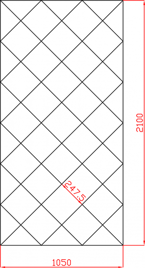 Lustra Glamour w karo płytki lustrzane fazowane1050mm x 2100mm faza 12mm