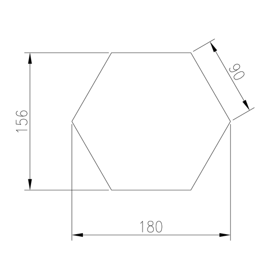Lustro srebrne heksagon 180x156mm