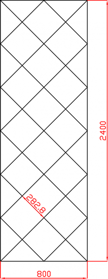 Lustro Glamour w karo płytki lustrzane fazowane 800mm x 2400mm faza 12mm