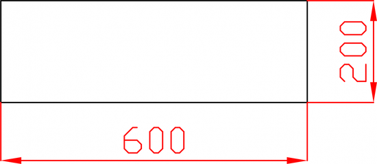 Półka szklana 600mm x 200mm grubość 8mm