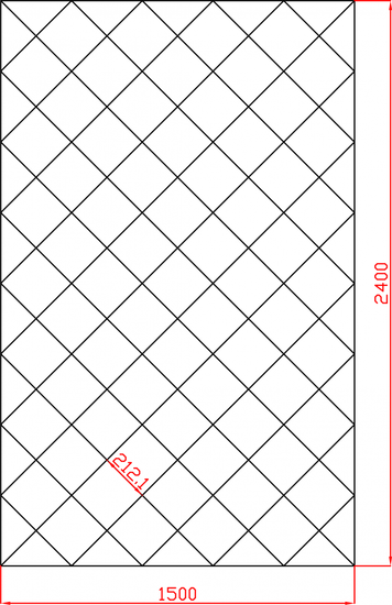 Lustro Glamour w karo płytki lustrzane fazowane 1500x2400 mm faza 12mm