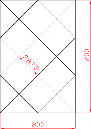 Lustro Glamour w romby płytki lustrzane fazowane 800mm x 1200mm faza 12mm