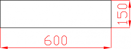 Półka szklana 600mm x 150mm grubość 8mm
