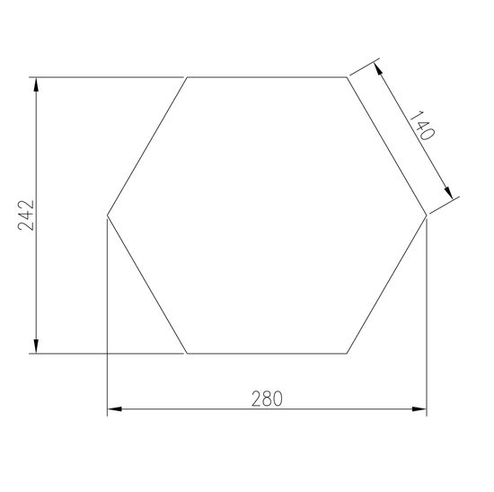 Lustro srebrne heksagon 280x242mm