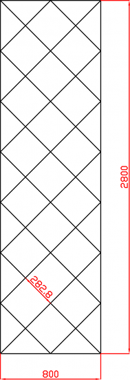 	Lustra Glamour w karo płytki lustrzane fazowane 800mm x 2800mm faza 12mm