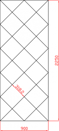 Lustra Glamour w karo płytki lustrzane fazowane 900x2250 mm faza 12mm