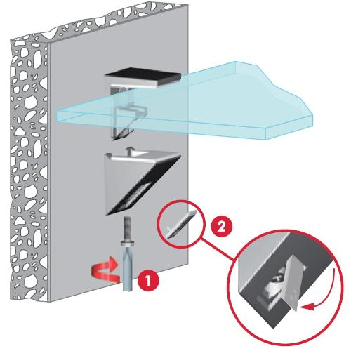 Uchwyt półki szklanej czarny