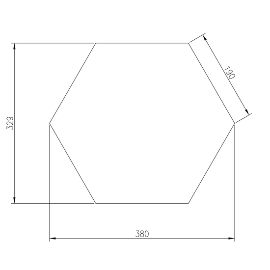 Lustro srebrne heksagon 380x329mm
