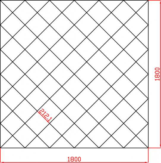 Lustro Fazowane Glamour płytka lustrzana fazowana 1800mm x 1800mm faza 12mm przekątna 300mm