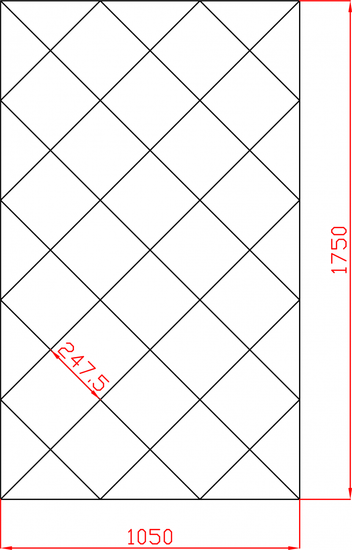 Lustra Glamour w karo płytki lustrzane fazowane 1050mm x 1750mm faza 12mm