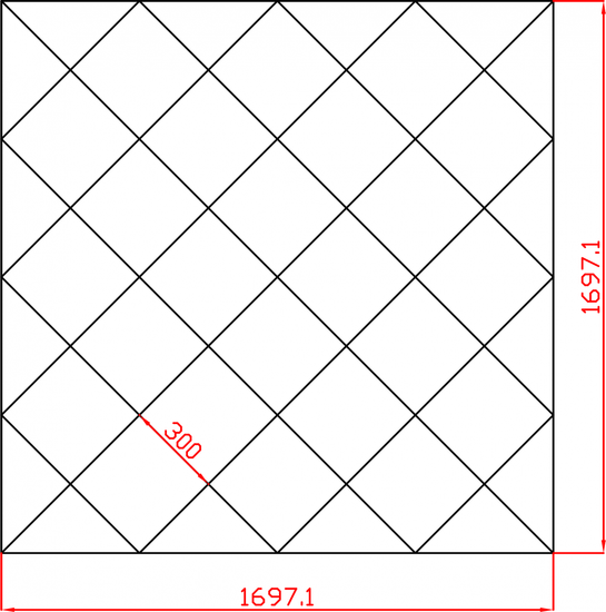 Lustra Glamour na każdy wymiar płytki lustrzane fazowane 1697,1mm x 1697,1 faza 12mm