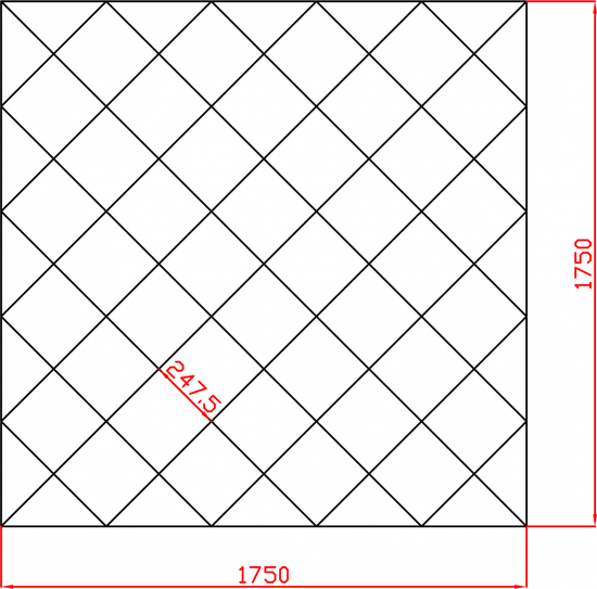 Lustro Glamour fazowane płytki lustrzane producent 1750x1750 mm faza 12mm