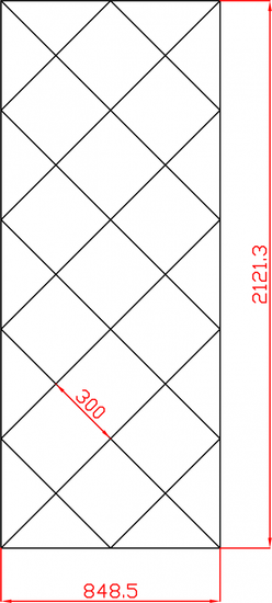 Lustra Glamour na każdy wymiar płytki lustrzane fazowane 848,5mm x 2121,3mm faza 12mm