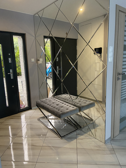 	Lustra Glamour w karo płytki lustrzane fazowane 600mm x 2100mm faza 12mm