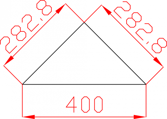 Płytka fazowana lustro srebrne trójkąt 282,8mm x 282,8mm (przekątna 400mm)